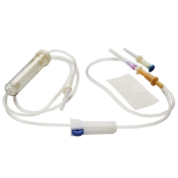 Одноразовий набір для трансфузії крові, модель BT-4, з металевою голкою для проколу флакону